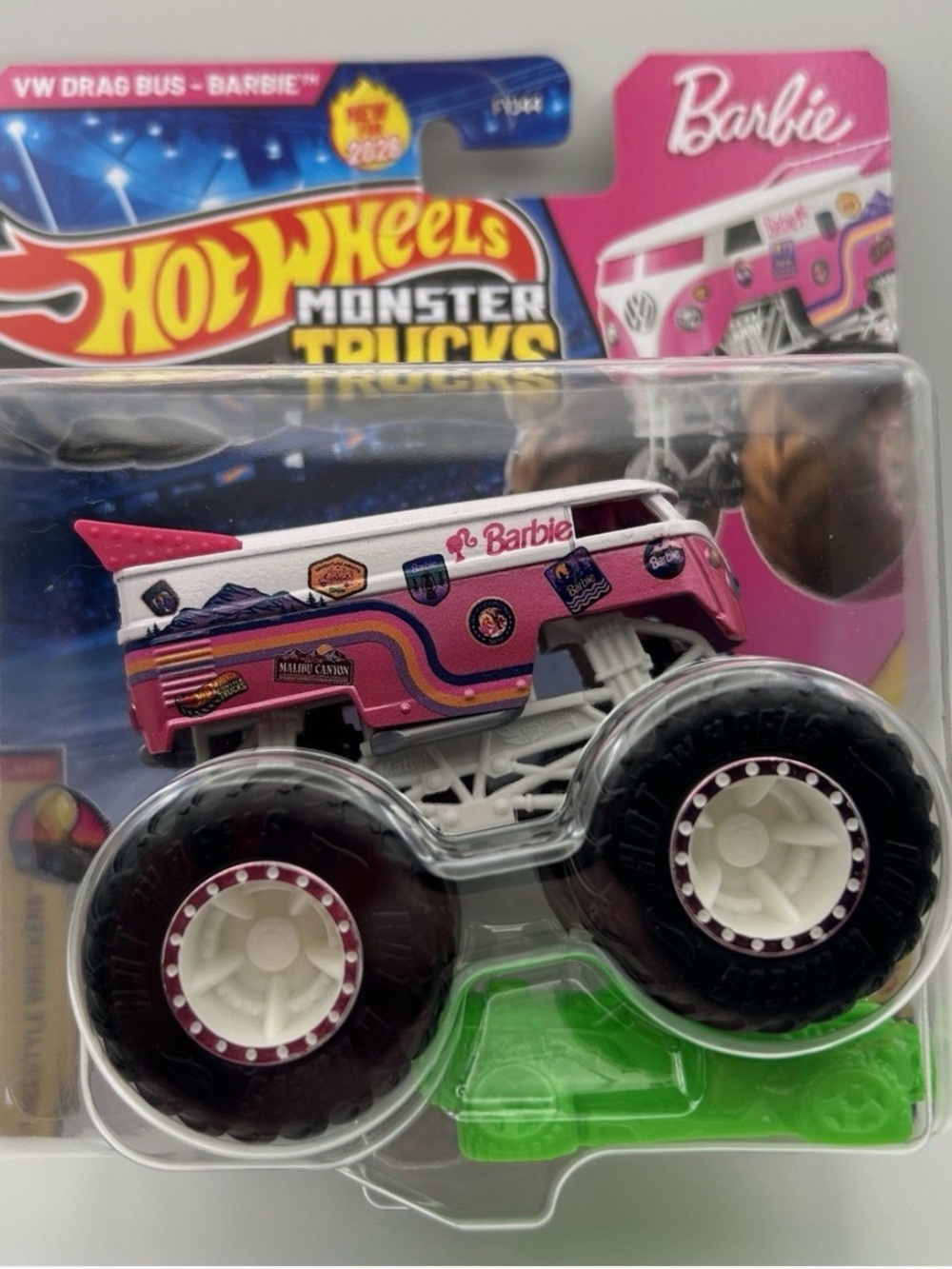 Hot Wheels Monster Trucks VW Drag Bus - Barbie Pink Collector Vehicle